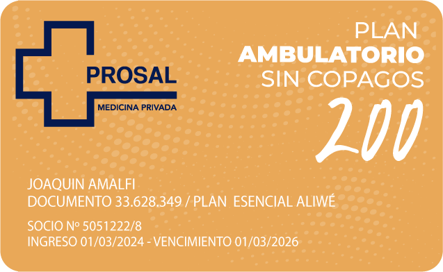 Credencial Plan 200, Ambulatorio sin copagos